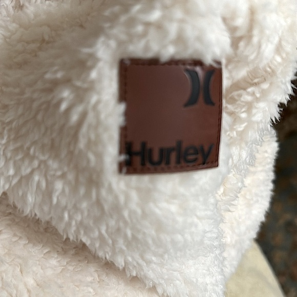 NWT Hurley Sherpa Jacket Micah Full Zip with pockets cream size Large Rtl 85 - Picture 5 of 13